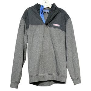 Vineyard Vines Black and Gray Quilted Pullover